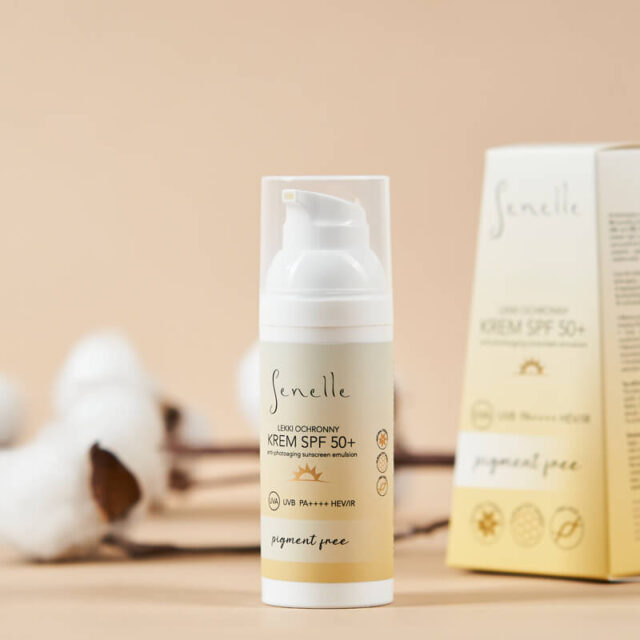Senelle Lekki Ochronny Krem SPF 50+ UVA UVB PA++++ HEV/IR bez pigmentu 50 ml